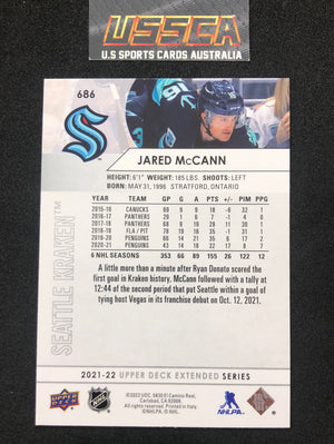 2021-22 Upper Deck Extended Series #686 - Jared McCann - Seattle Kraken