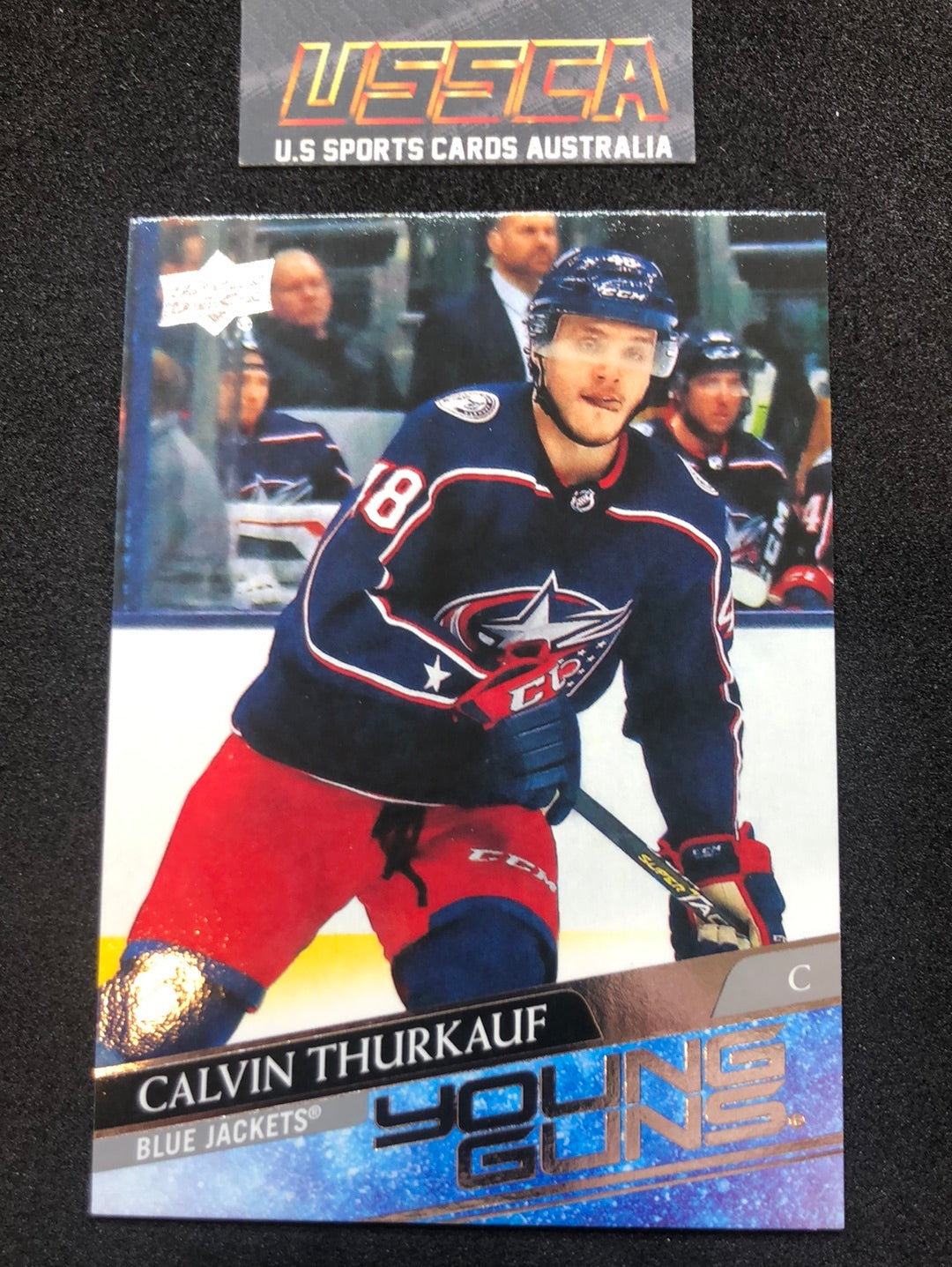 2020-21 Upper Deck Series Two #467 - Young Guns - Calvin Thurkauf - Columbus Blue Jackets