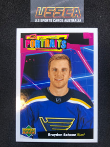 2020-21 Upper Deck Series 1 - UD Portraits #P-38 Brayden Schenn - St. Louis Blues