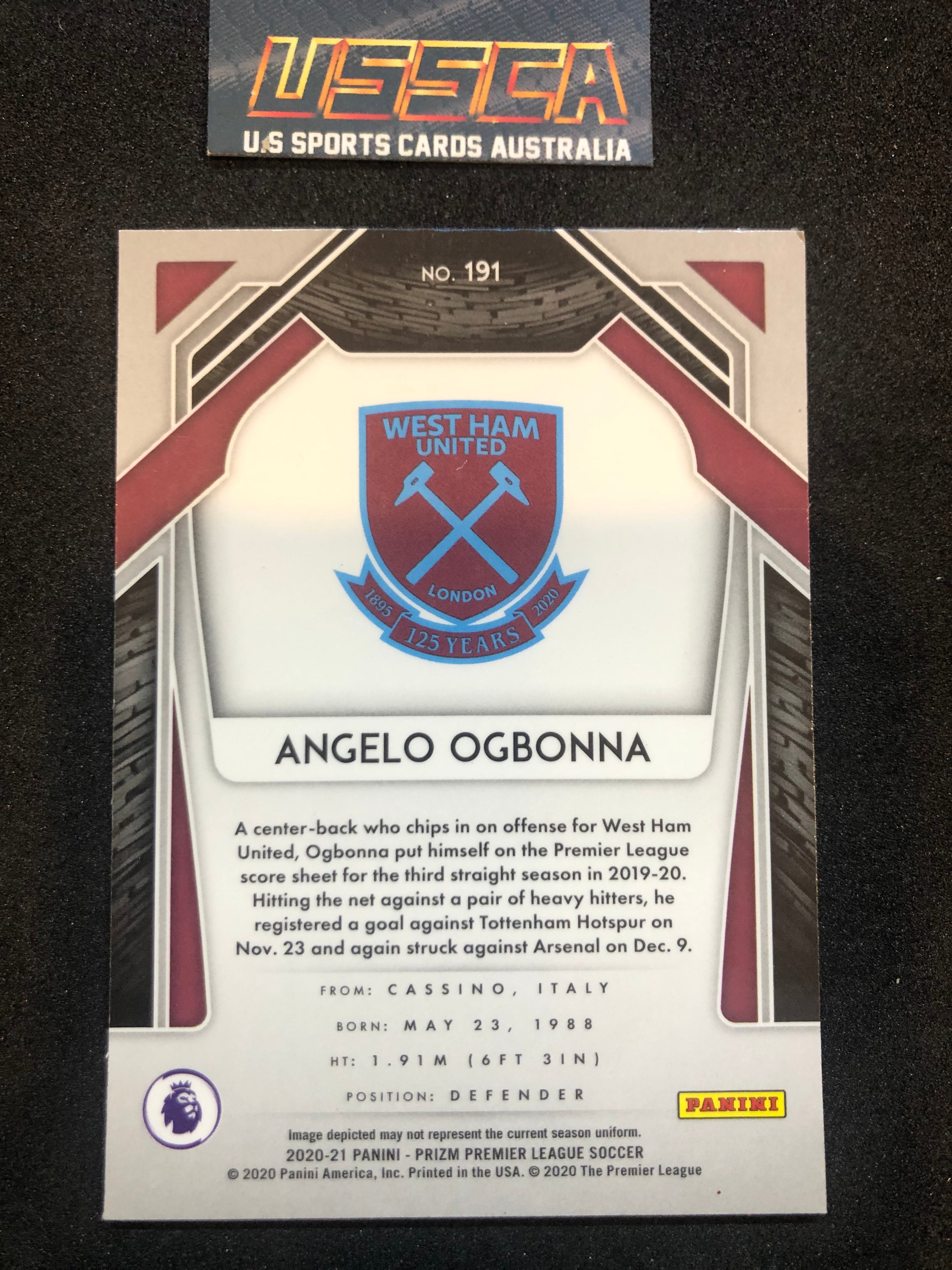 2020-21 Panini Prizm Premier League - Angelo Ogbonna #191 - West Ham United