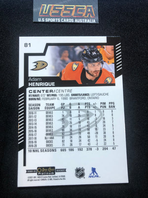 2020-21 Upper Deck O-Pee-Chee Platinum Hockey - Base #81 - Adam Henrique - Anaheim Ducks