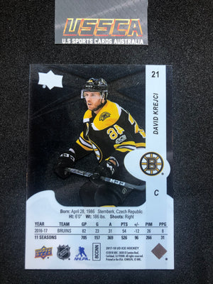 2017-18 Upper Deck Ice Hockey Base #21 David Krejci - Boston Bruins