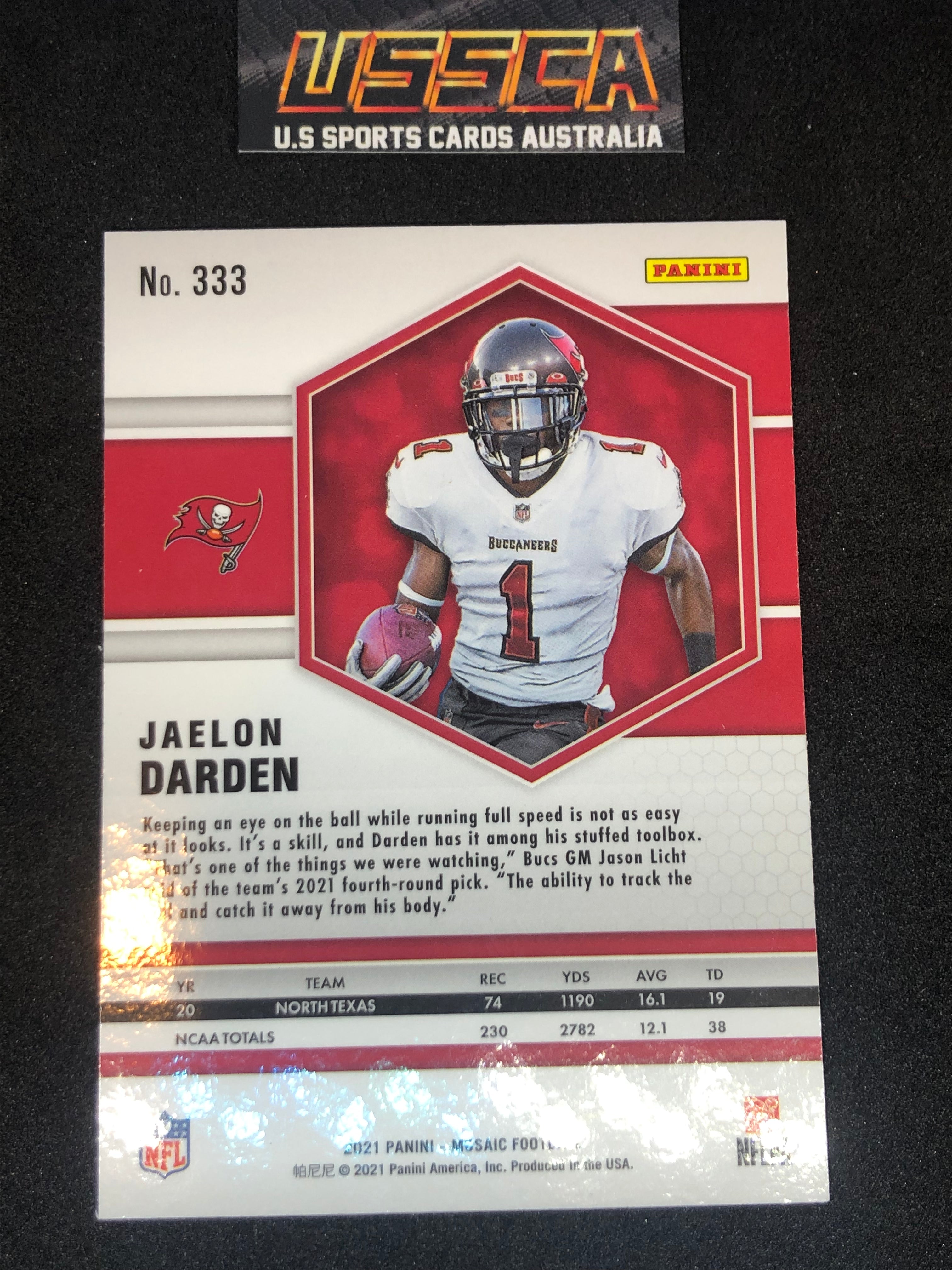 2021 Panini Mosaic Football #333 Jaelen Darden - Tampa Bay Buccaneers RC