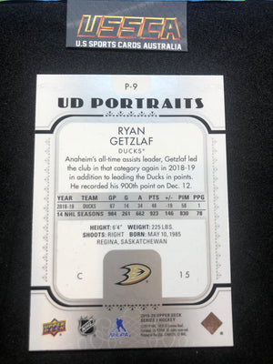 2019-20 Upper Deck Series 1 - UD Portraits#P-9 Ryan Getzlaf - Anaheim Ducks