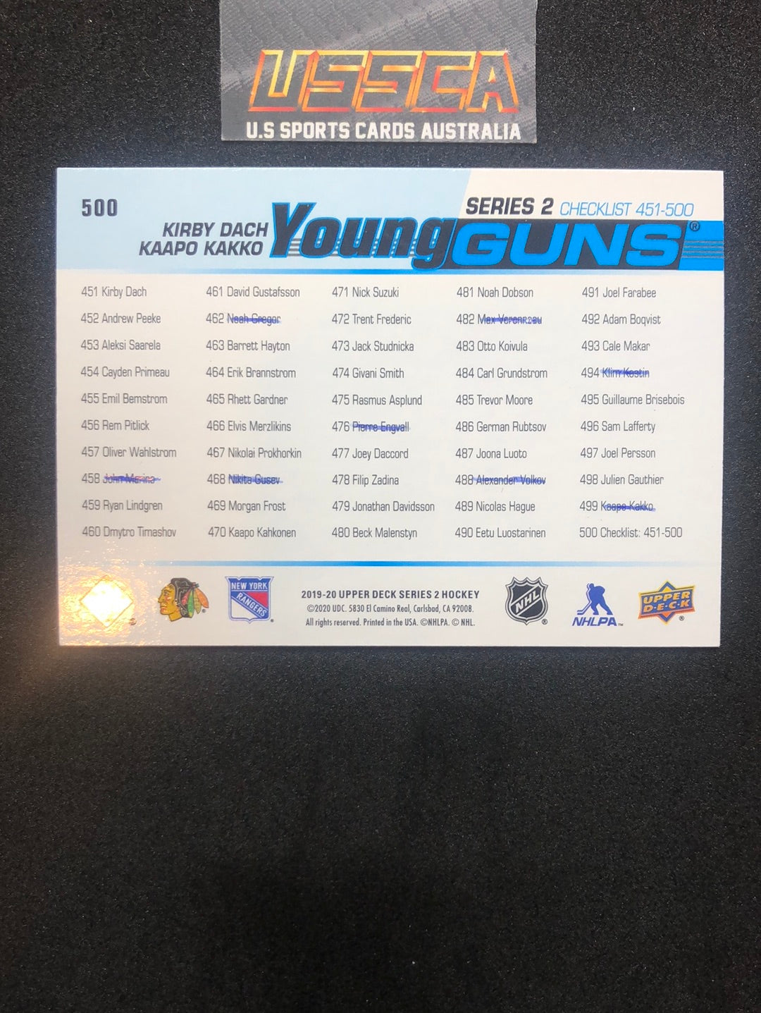 2019-20 Upper Deck Series Two  #C500 - Young Guns - Kirby Dach Kaapo Kakko - Chicago Blackhawks New York Rangers