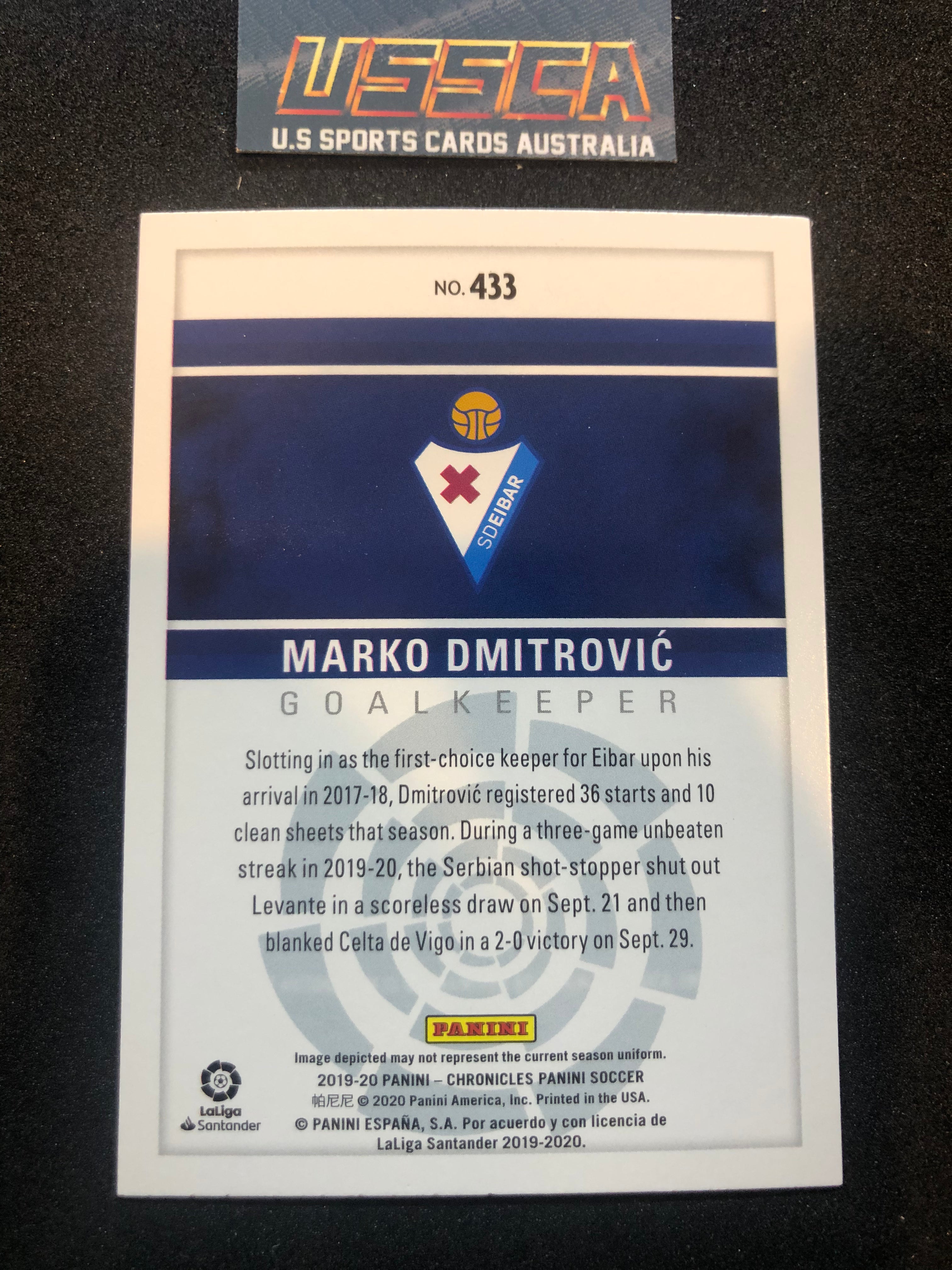 2019-20 Panini Chronicles - #433 Panini La Liga - Marko Dmitrovic - SD Eibar