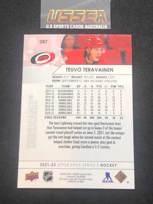 2021-22 Upper Deck Series Two #287 - Teuvo Teravainen - Carolina Hurricanes