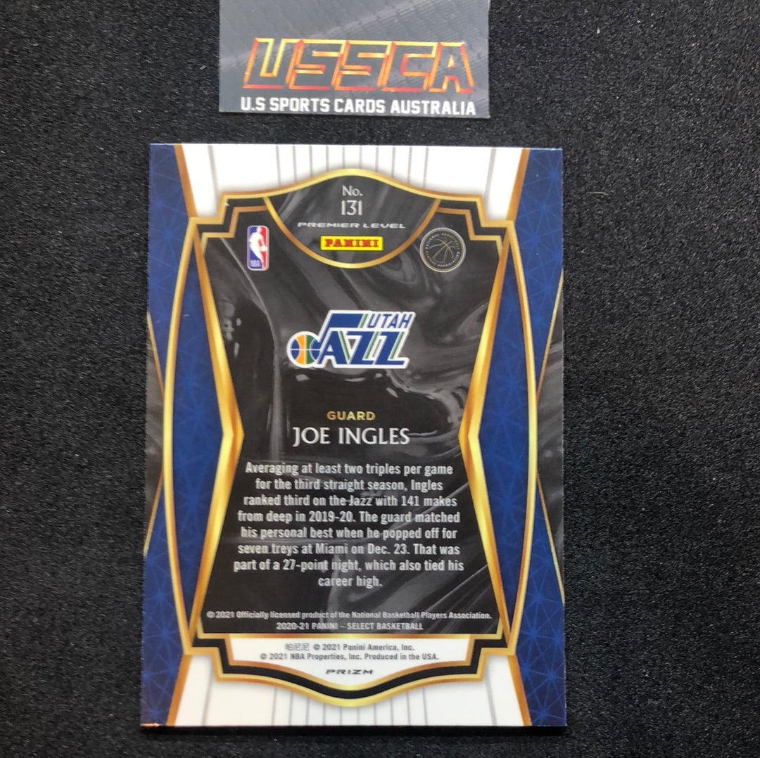 2020-21 Panini Select Basketball Premier Level Retail Blue Prizm #131 Joe Ingles - Utah Jazz