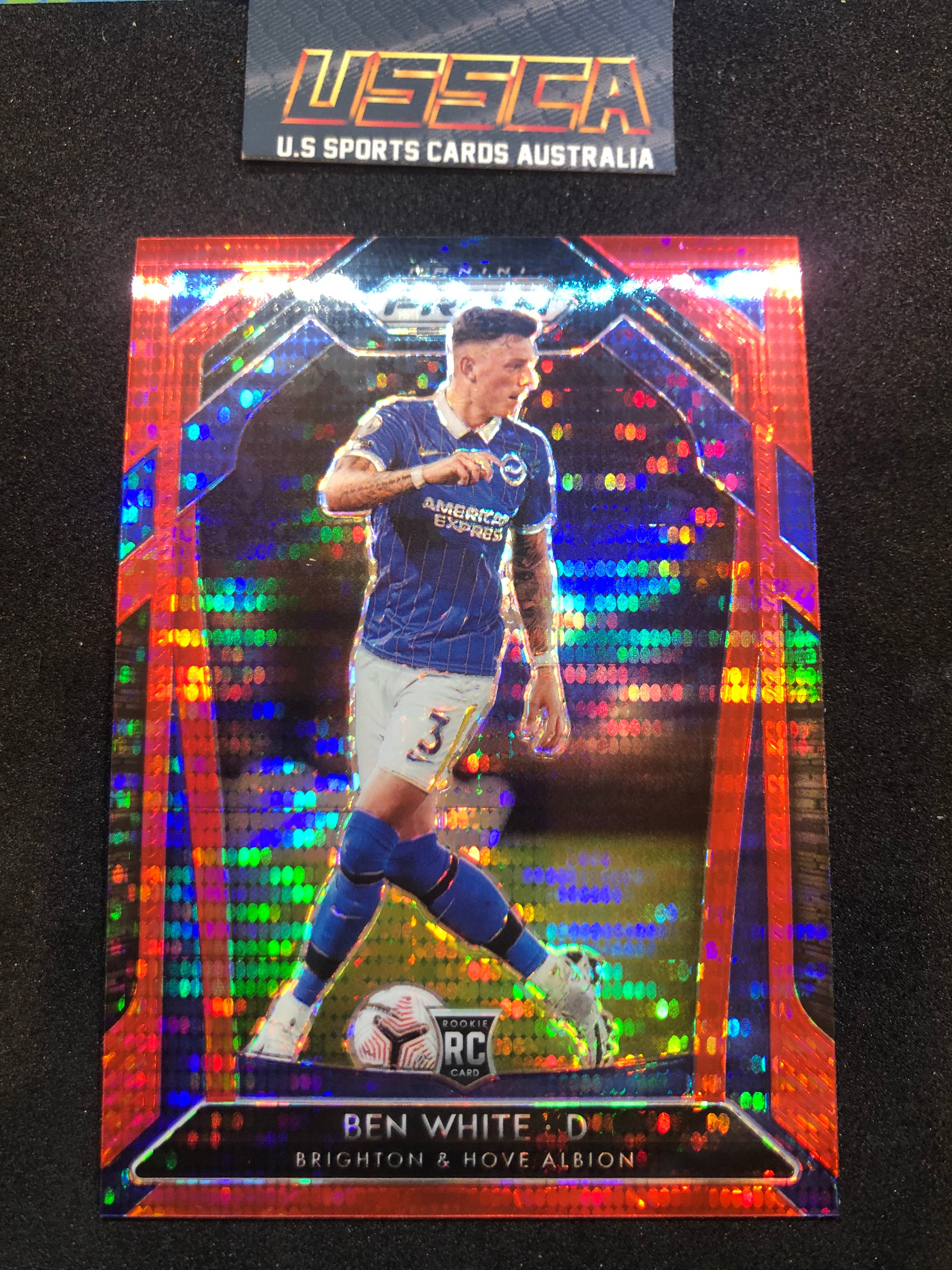 2020-21 Panini Prizm Premier League  - Retail Red Pulsar Prizm - Ben White #168 - Brighton & Hove Albion