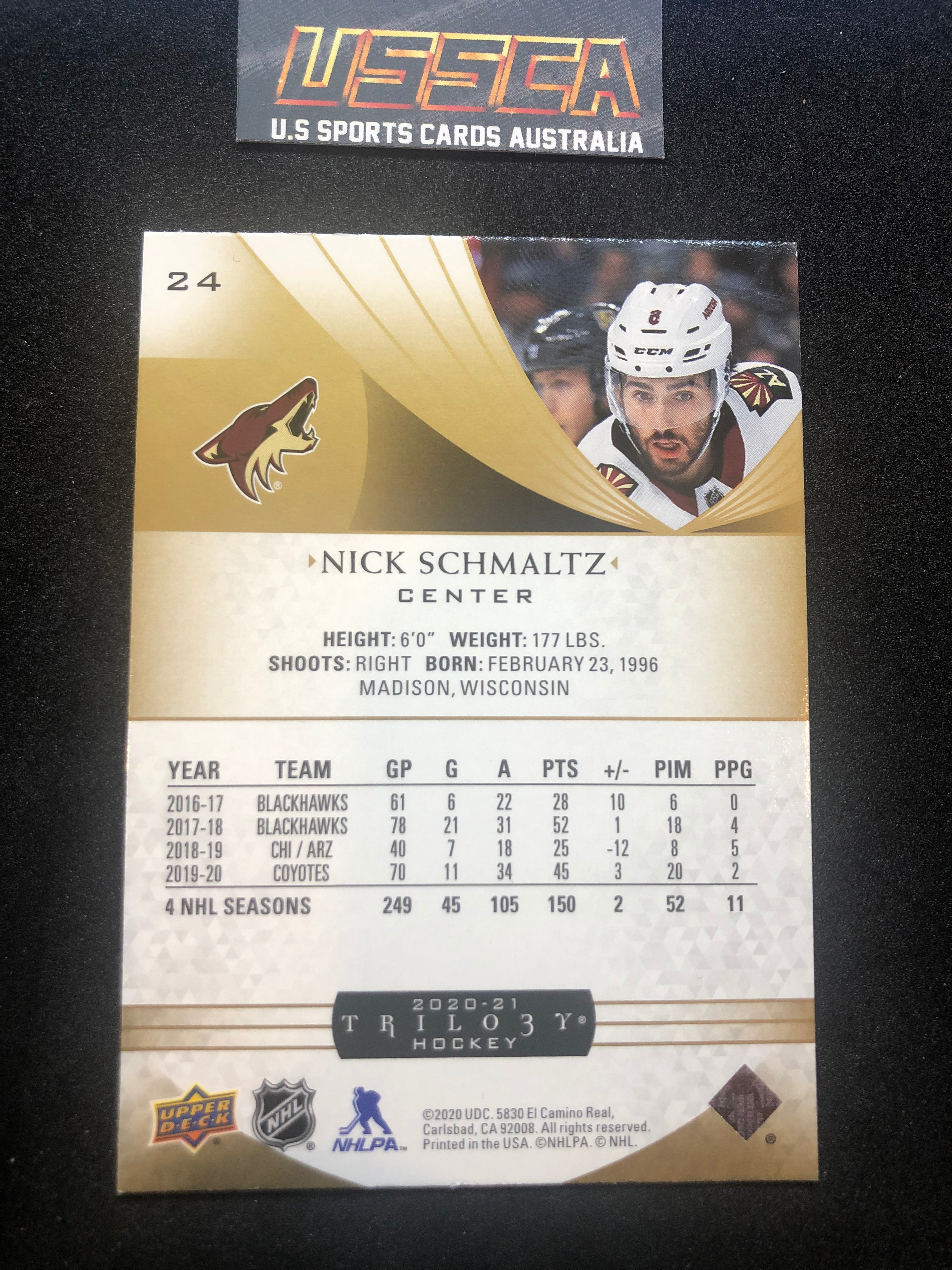 2020-21 Upper Deck Trilogy Hockey #24 - Nick Schmaltz - Arizona Coyotes