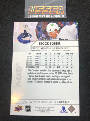 2021-22 Upper Deck Series Two #423 - Brock Boeser - Vancouver Canucks