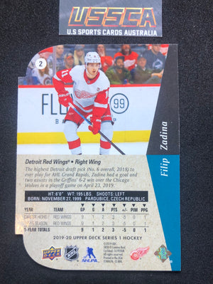 2019-20 Upper Deck Series 1 - Rookie Tribute Die Cuts #2 Filip Zadina -  Detroit Red Wings