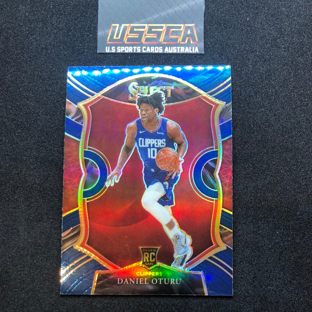 2020-21 Panini Select Basketball Concourse Retail Blue Prizm #93 Daniel Oturu - LA Clippers