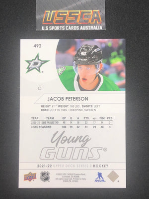 2021-22 Upper Deck Series Two #492 - Young Guns - Jacob Peterson - Dallas Stars