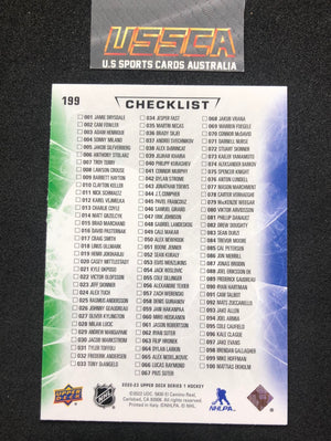 2022-23 Upper Deck Series 1 Hockey #199 Checklist - Jason Robertson / Igor Shesterkin