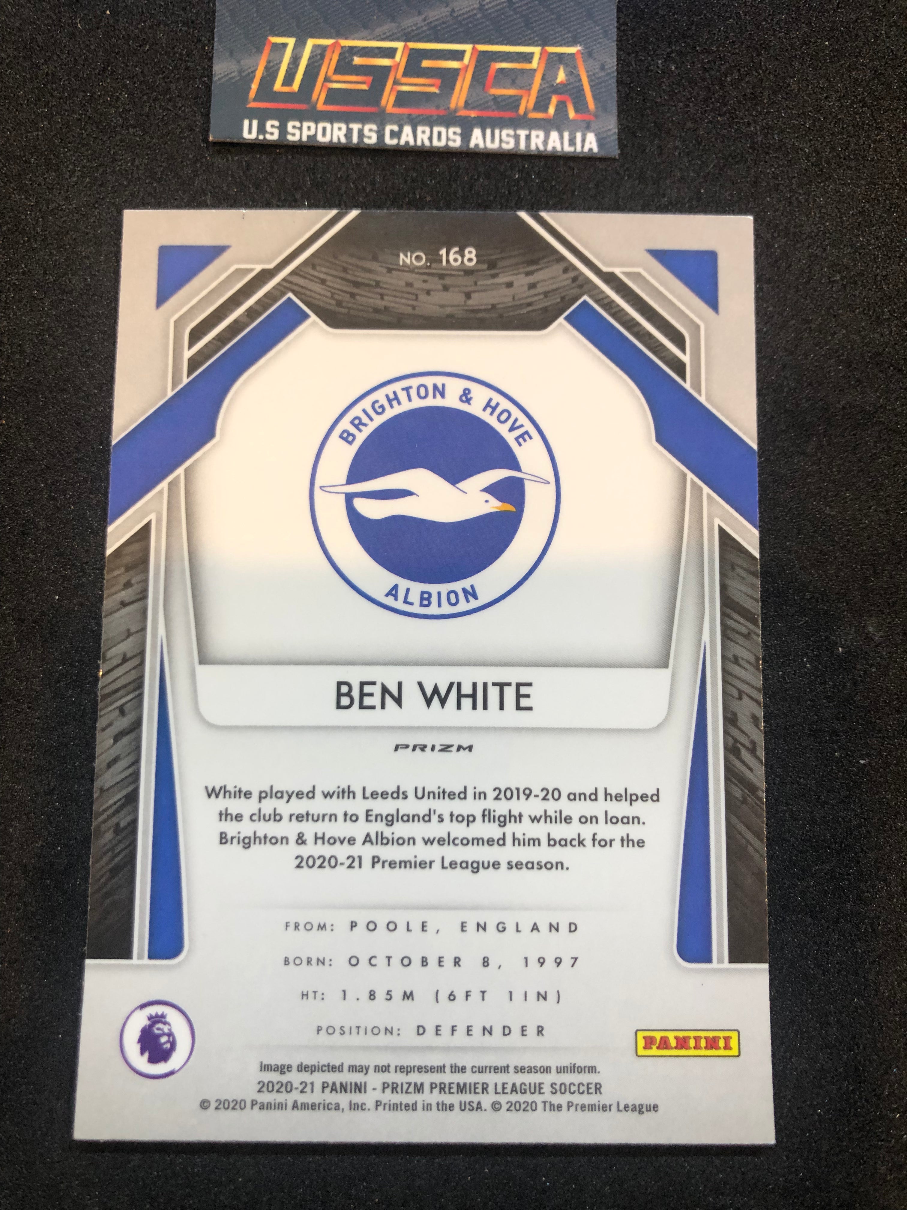 2020-21 Panini Prizm Premier League  - Retail Red Pulsar Prizm - Ben White #168 - Brighton & Hove Albion