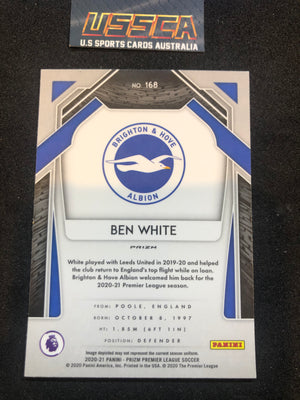 2020-21 Panini Prizm Premier League  - Retail Red Pulsar Prizm - Ben White #168 - Brighton & Hove Albion