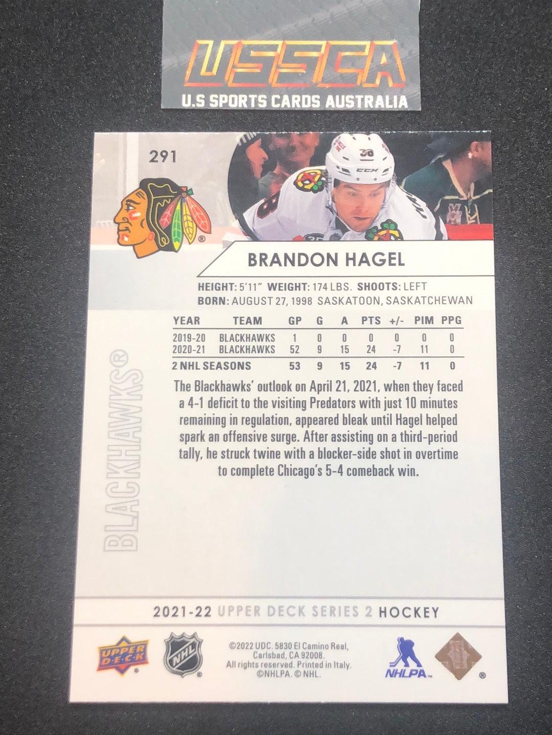 2021-22 Upper Deck Series Two #291 - Brendon Hagel - Chicago Blackhawks