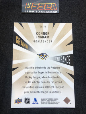 2020-21 Upper Deck Allure Hockey Grand Entrance #GE-16 Connor Ingram - Nashville Predators