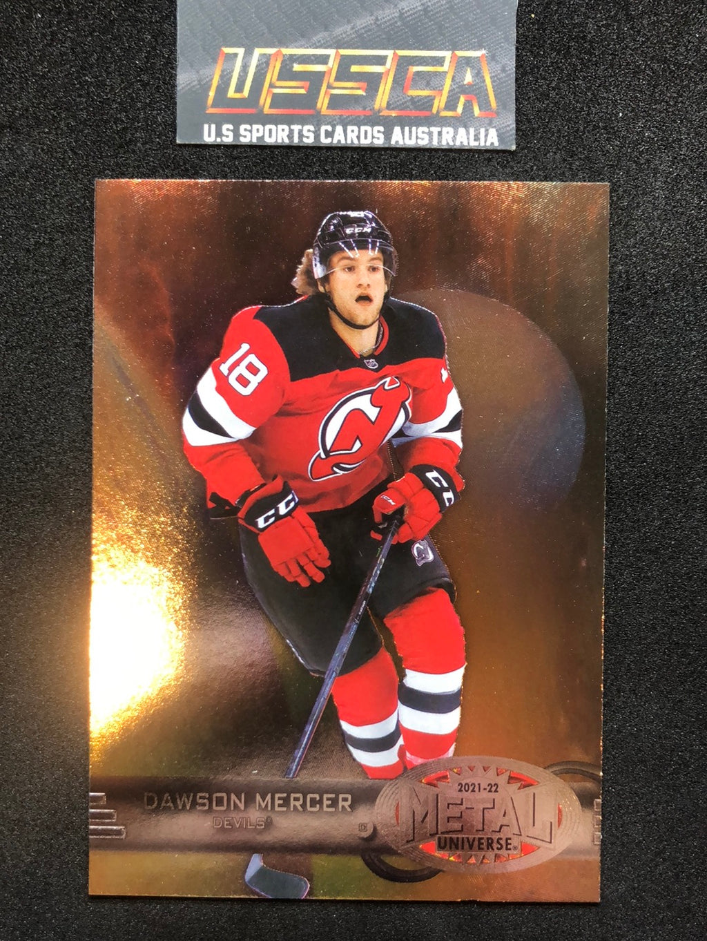 2021-22 Upper Deck Upper Deck Skybox Metal Universe - 1997-98 Retro #R-36 Dawson Mercer - New Jersey Devils RC