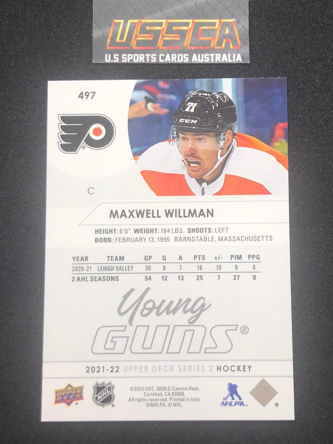 2021-22 Upper Deck Series Two #497 - Young Guns - Maxwell Tillman - Philadelphia Flyers