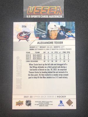 2021-22 Upper Deck Series Two #306 - Alexandre Texier - Columbus Blue Jackets