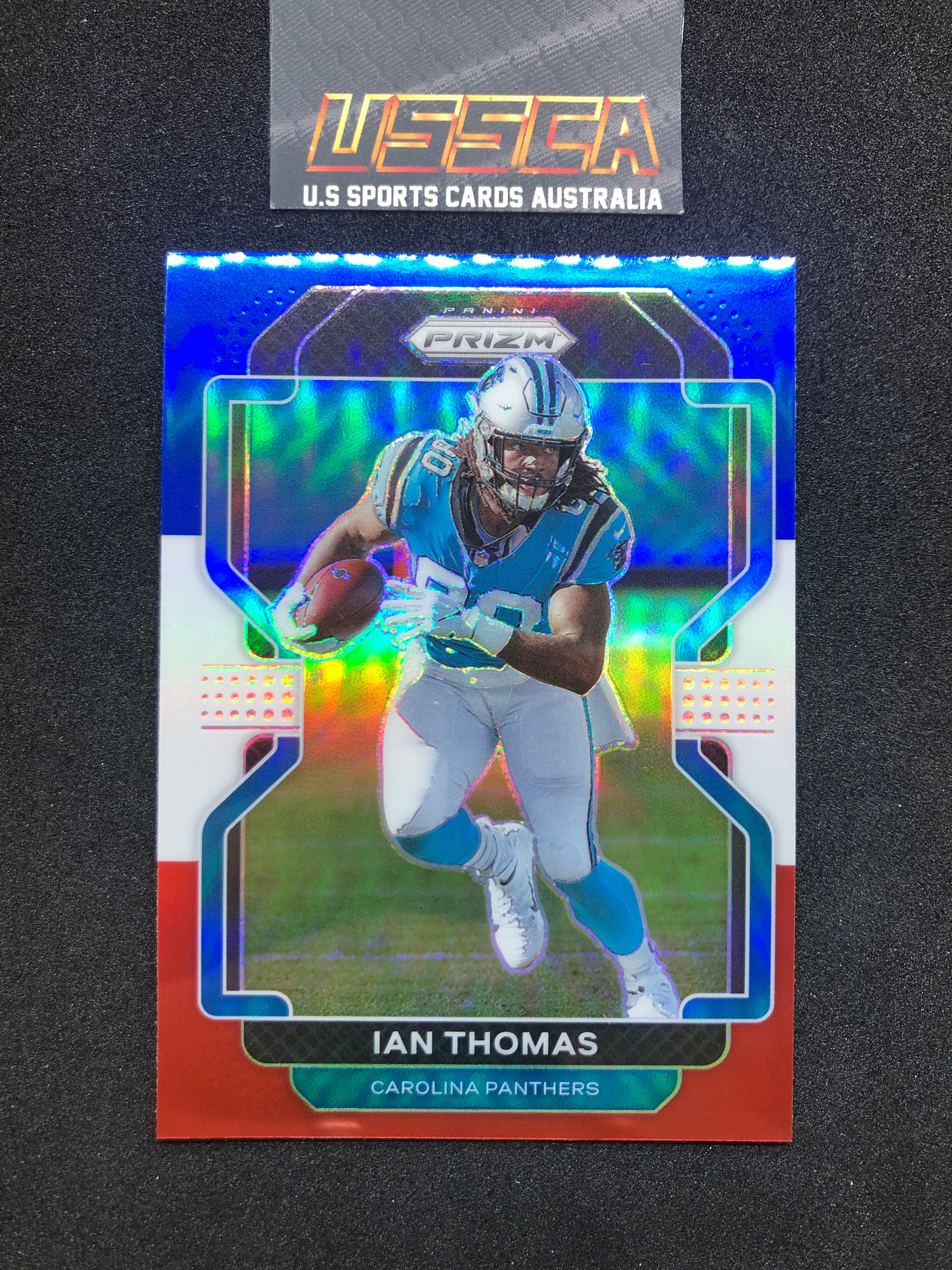 2021 Panini Prizm - [Base] - Red White & Blue Prizm #313 - Ian Thomas - Carolina Panthers