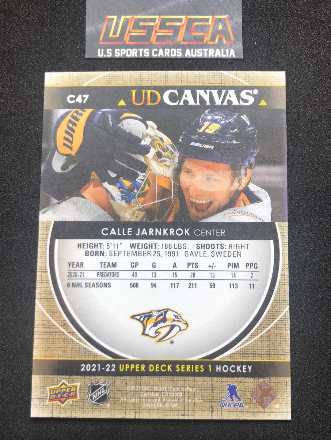 2021-22 Upper Deck Series Two #C47 - UD Canvas - Calle Jarnkrok - Nashville Predators