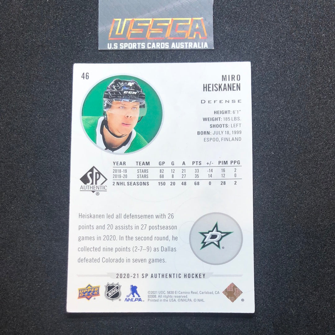 2020-21 Upper Deck SP Authentic Hockey - [Base] #46 - Miro Heiskanen - Dallas Stars