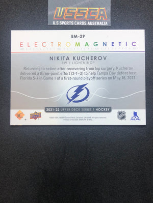 2021-22 Upper Deck Series Two #EM-29 Electro Magnetic - Nikita Kucherov - Tampa Bay Lightning