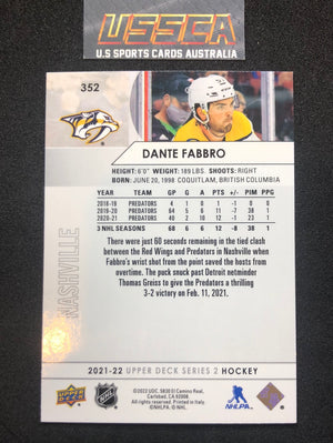 2021-22 Upper Deck Series Two #352 - Dante Fabbro - Nashville Predators