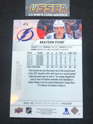 2021-22 Upper Deck Series Two #415 - Brayden Point - Tampa Bay Lightning