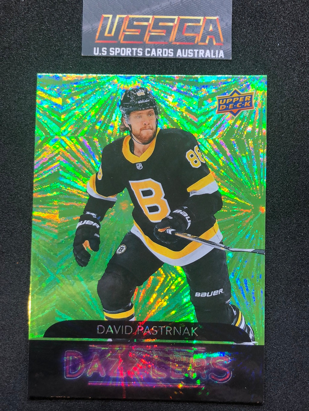 2020-21 Upper Deck Series 1 - Dazzlers Green #DZ-3 David Pastrnak - Boston Bruins