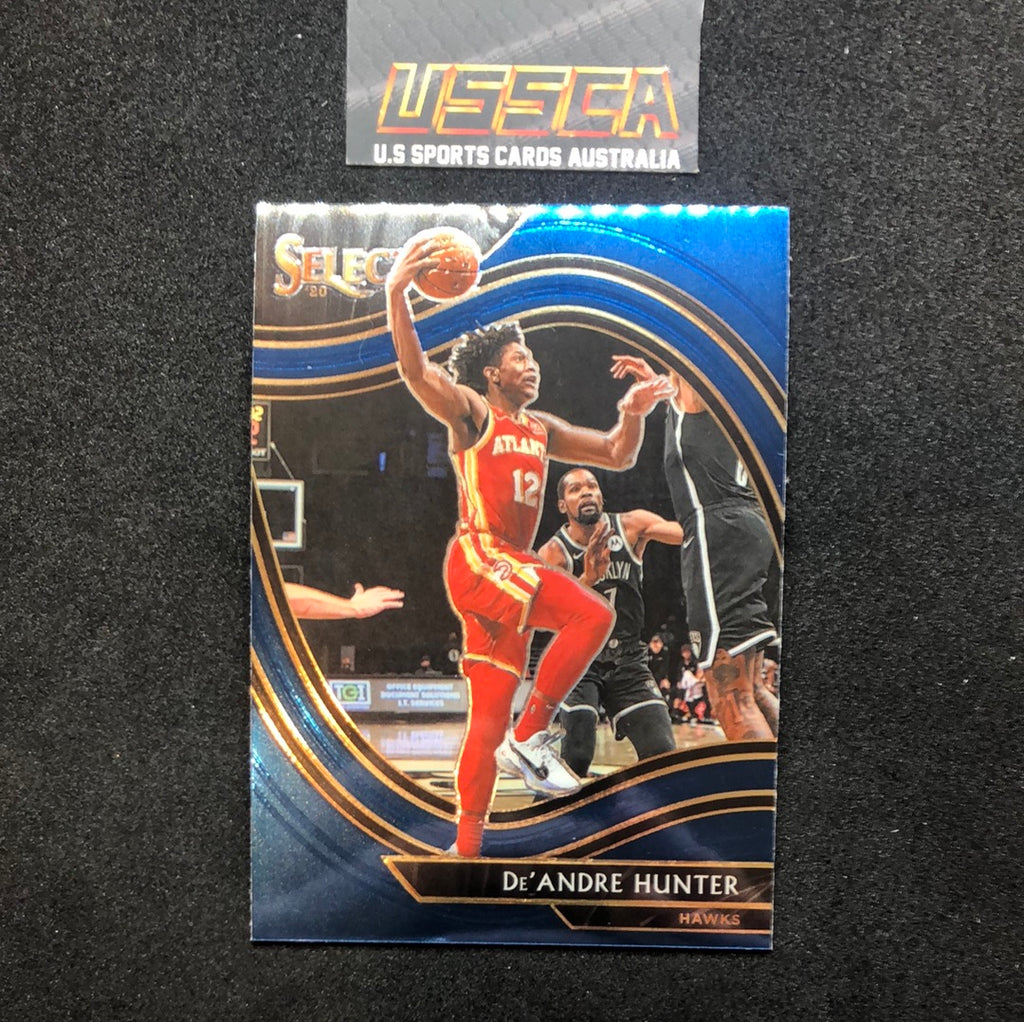 2020-21 Panini Select Basketball Courtside Retail Blue  #242 De’Andre Hunter - Atlanta Hawks