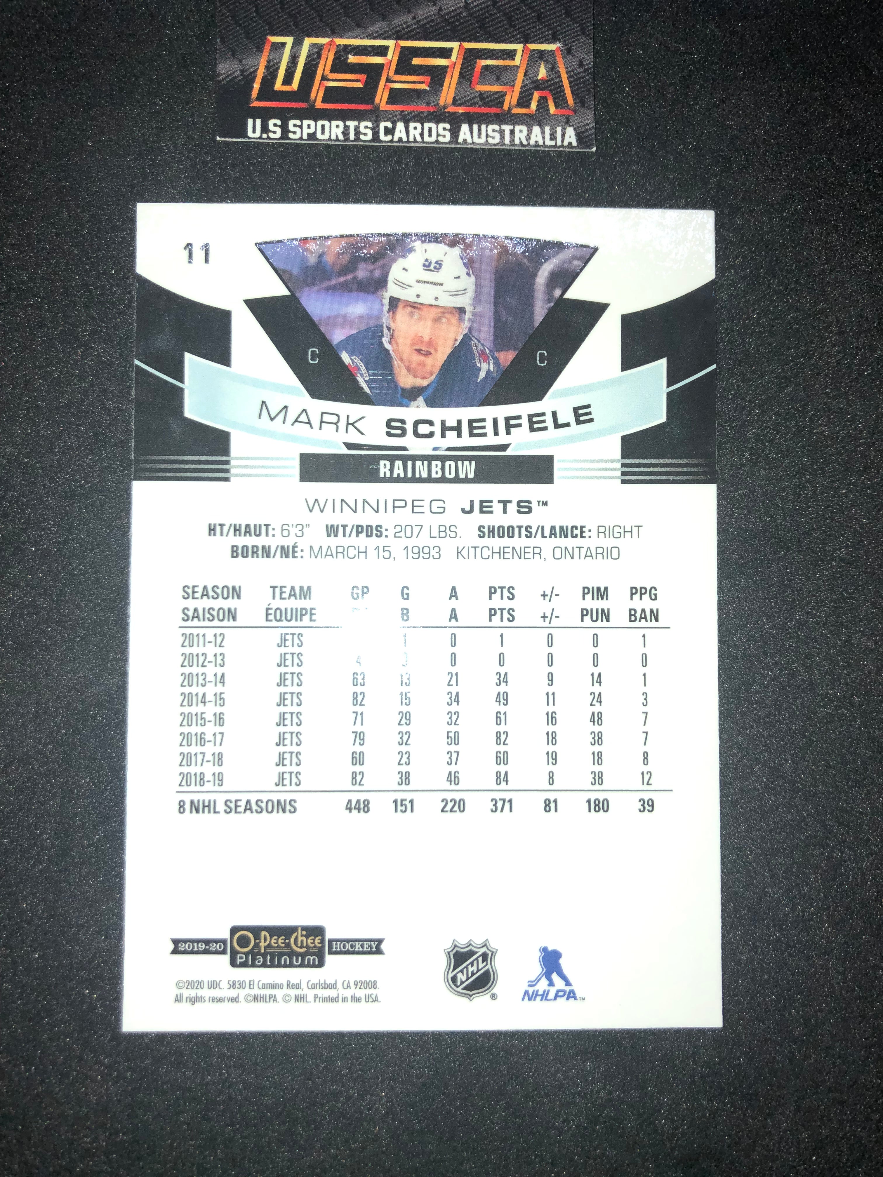 2019-20 Upper Deck O-Pee-Chee Platinum Hockey - Base - Rainbow #11 Mark Scheifele - Winnipeg Jets