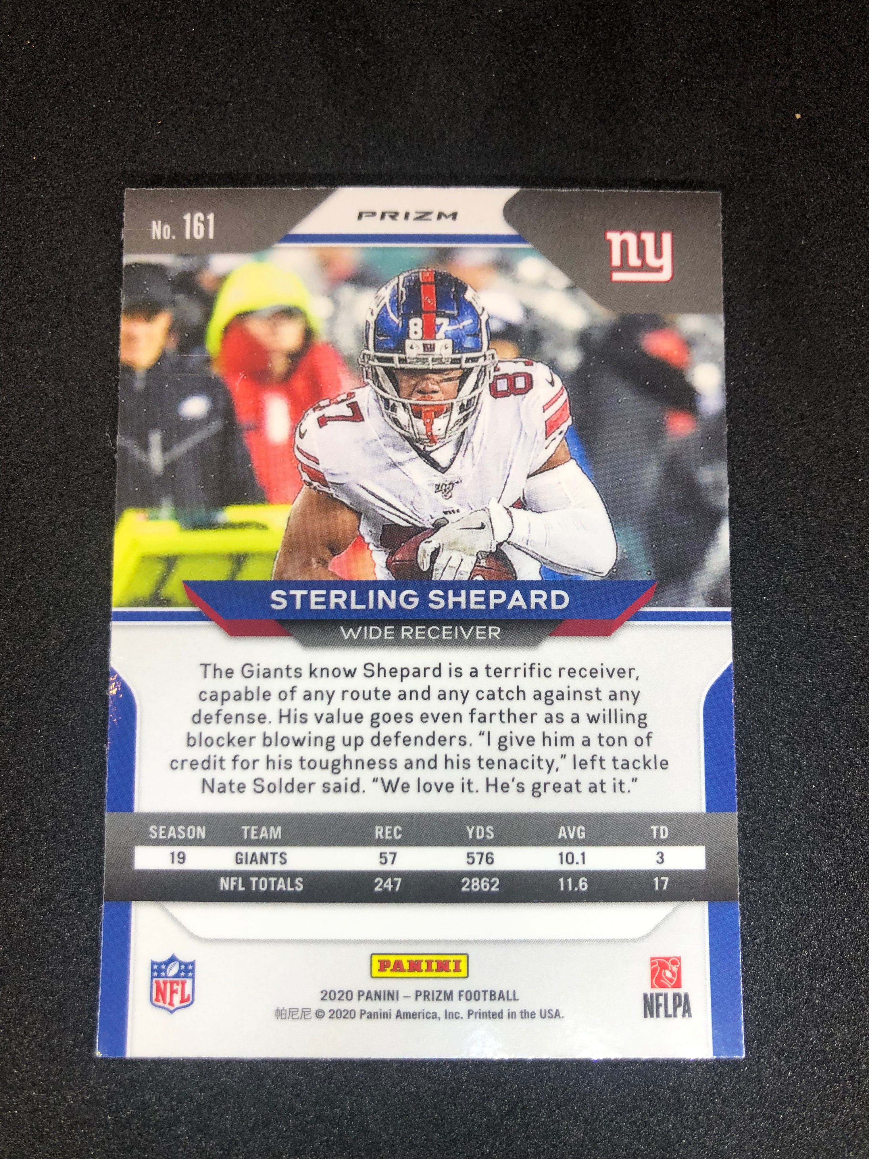 2020 Panini Prizm - Lazer Prizm - Sterling Shepard #161 - New York Giants