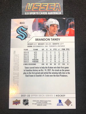 2021-22 Upper Deck Series Two #403 - Brandon Tanev - Seattle Kraken