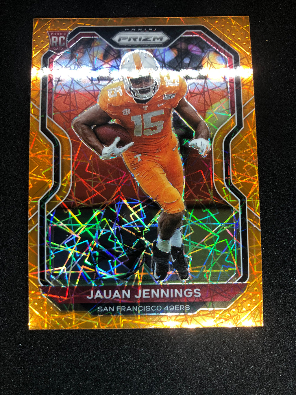 2020 Panini Prizm Football Orange Lazer Prizm #304 Jauan Jennings - San Francisco 49ers RC