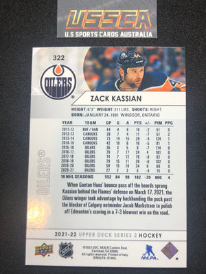 2021-22 Upper Deck Series Two #322 - Zack Kassian - Edmonton Oilers