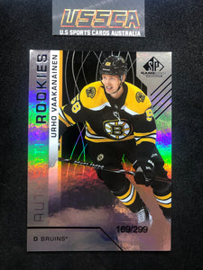 2018-19 Upper Deck SP Game Used Rainbow /299 #176 Urho Vaakanainen - Boston Bruins RC