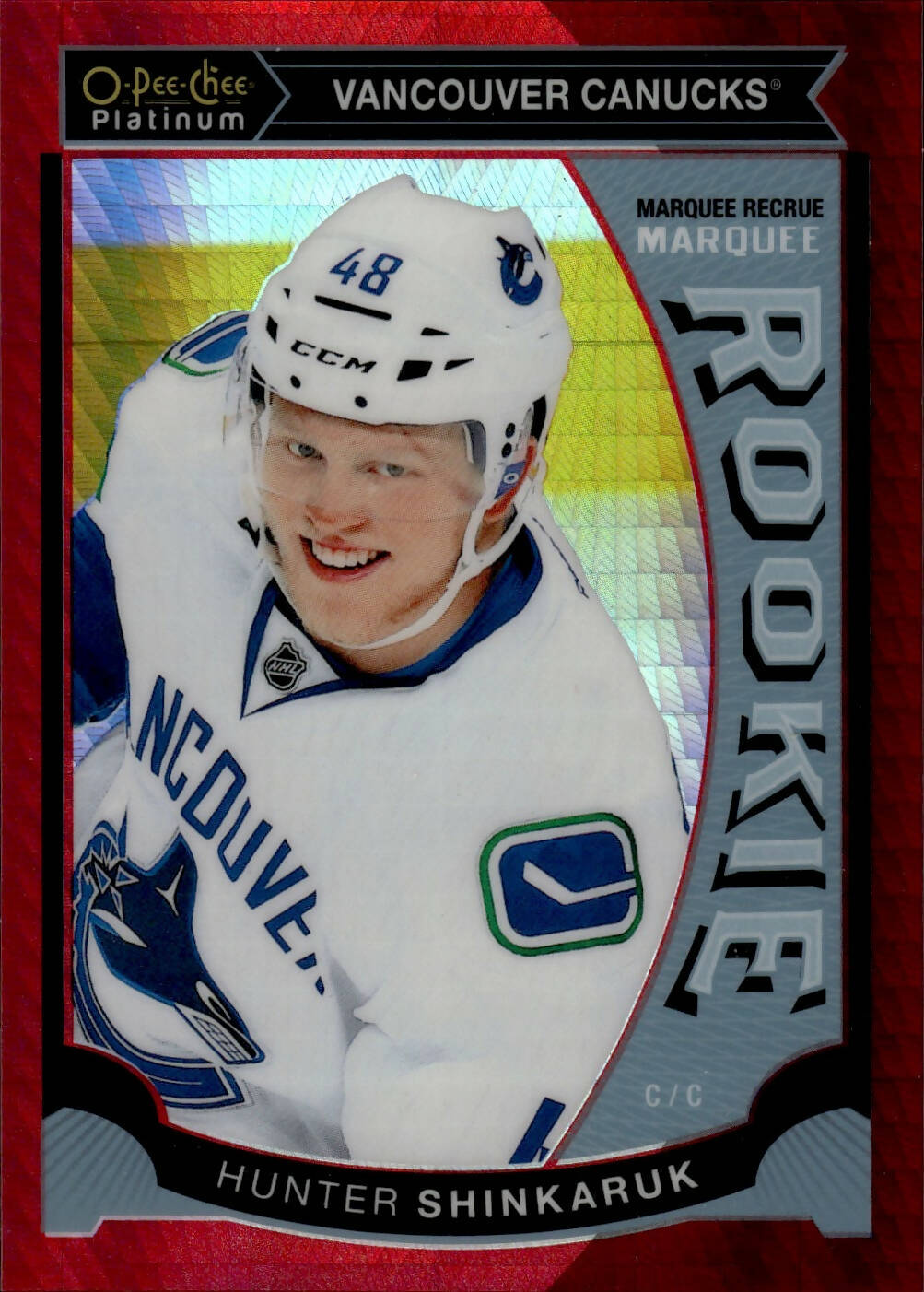 2015-16 O-Pee-Chee Platinum Hockey Red Prizm /149 #M21 Hunter Shinkaruk