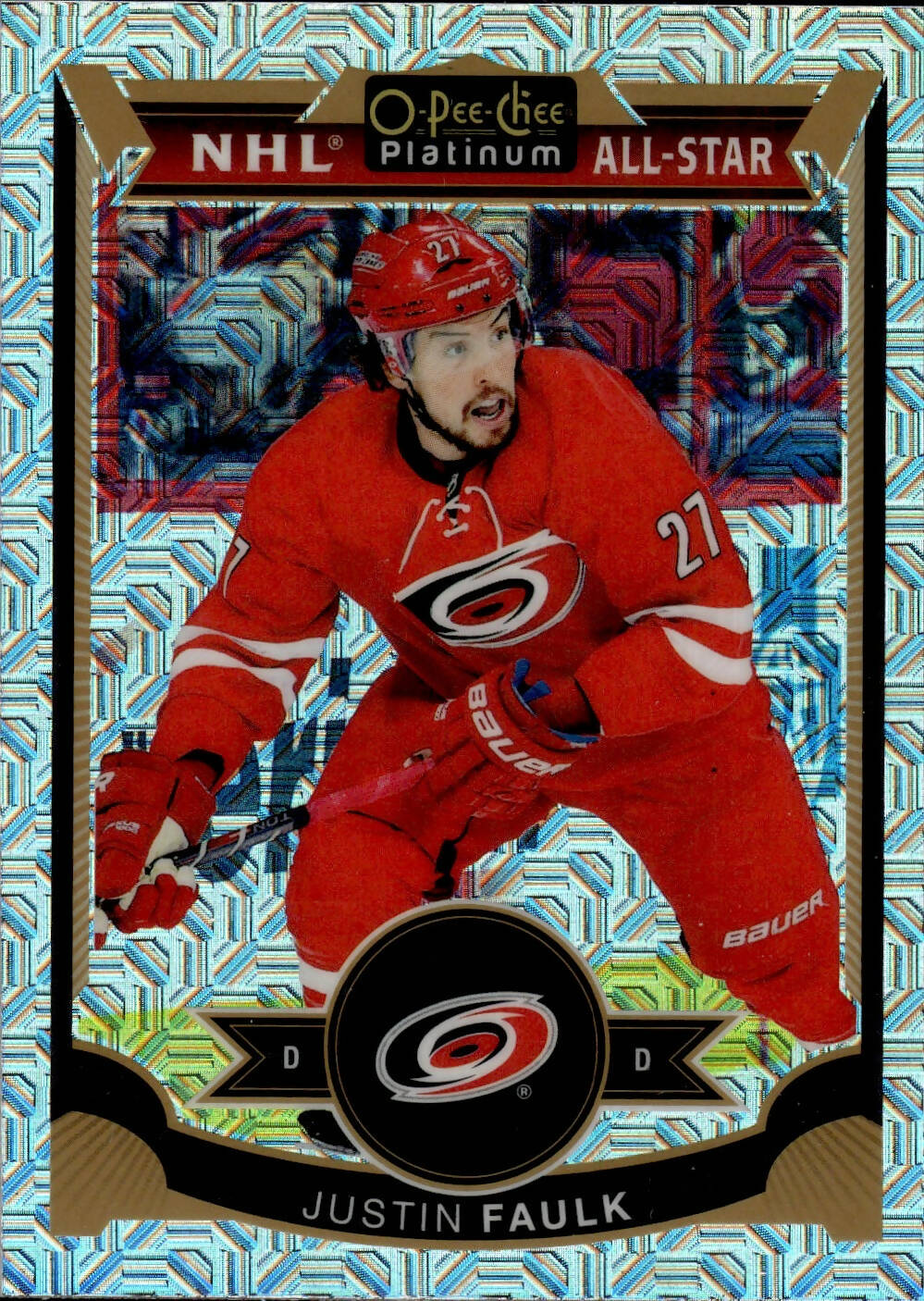 2015-16 O-Pee-Chee Platinum Hockey Traxx #121 Justin Faulk - Carolina Hurricanes