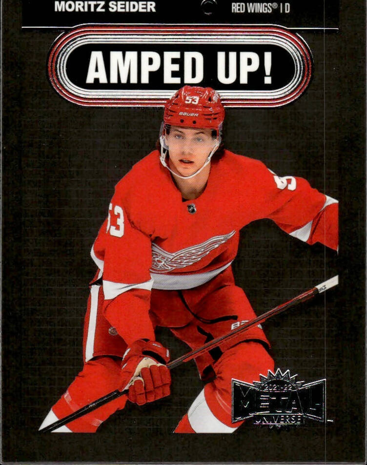 2021-22 Upper Deck Skybox Metal Universe Hockey Amped Up #AU-17 Moritz Seider - Detroit Red Wings