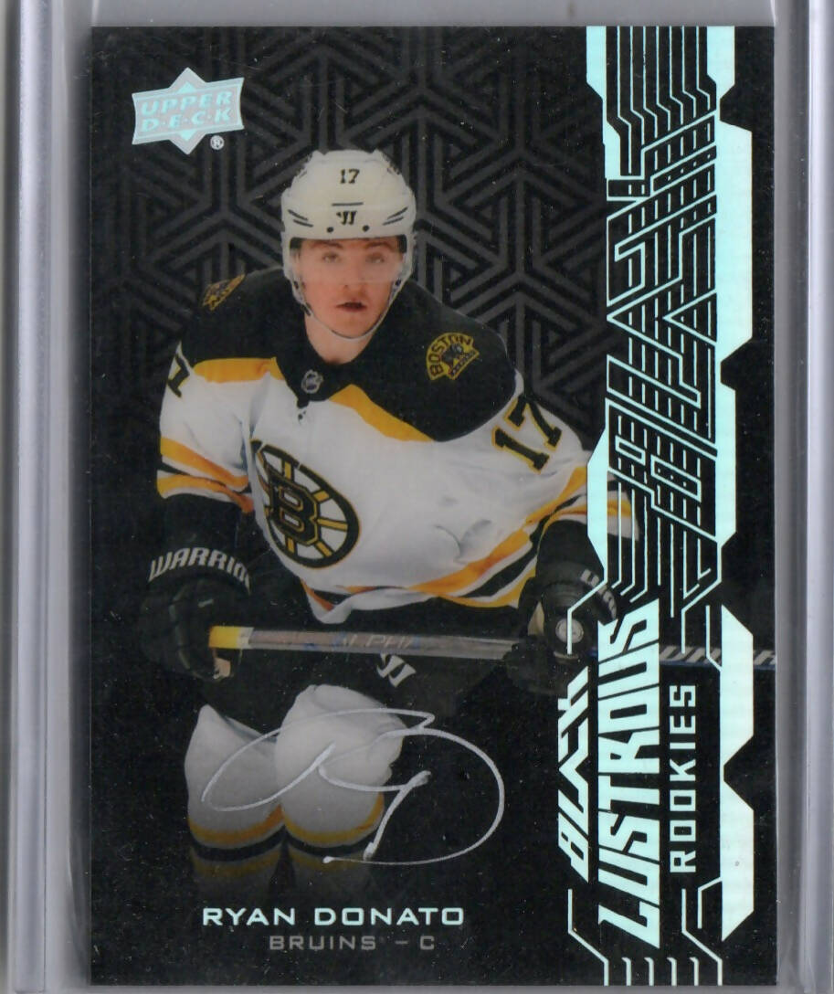 2018-19 Upper Deck Black - Black Lustrous Rookies - Auto #LR-DO - Ryan Donato - Boston Bruins